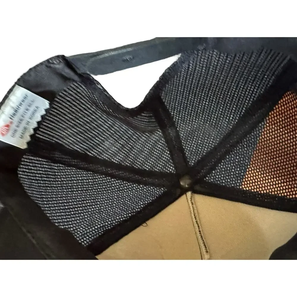Vintage Marshfield Casket Trucker Hat‎ Black Mesh Snapback Funeral Industry Cap